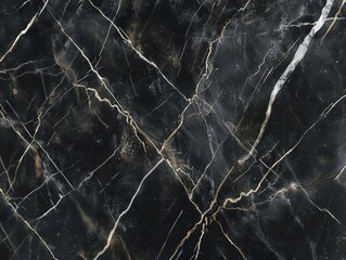 Black marble texture with white and gold veins.