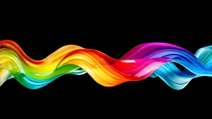 Wall Mural - Abstract background, wallpaper, broad lines, waves of colorful bright inks, paints.
