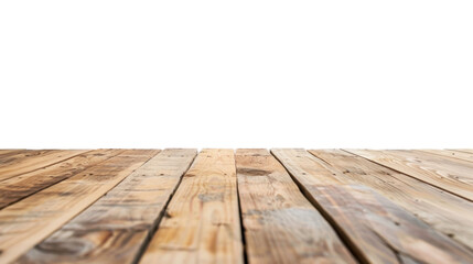 Wall Mural - empty wooden table on transparent background