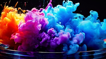 Wall Mural - Abstract background, wallpaper, explosion, splash of colorful bright inks, paints