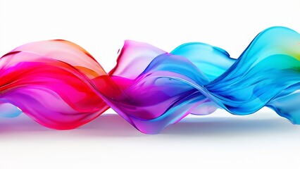 Wall Mural - Abstract background, wallpaper, broad lines, waves, spiral.  multicolored bright transparent inks, paints, on a white background.