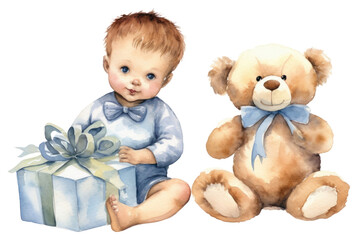 Wall Mural - PNG Baby gift toy white background.