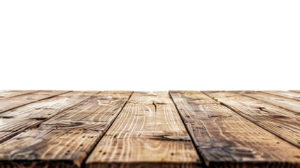 Wall Mural - empty wooden table on transparent background