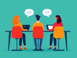 Poster - of a diverse digital marketing team engaged in a collaborative meeting in a modern  trendy office environment  discussing strategies  planning  and utilizing technology for their business
