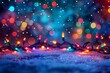 © Jane_S - Colorful Christmas lights glowing in the snow, creating a magical and festive winter atmosphere with bokeh effects.