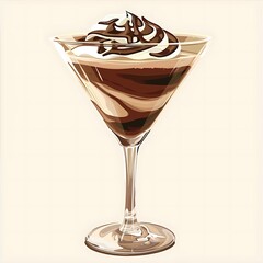 Sticker - Delicious Chocolate Martini with Whipped Cream and Chocolate Drizzle.