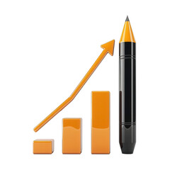 Wall Mural - A financial growth graph on transparent background