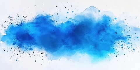 Wall Mural -  Abstract blue watercolor background with a splash of paint, Artistic, blue paint brush strokes watercolor wave. banner