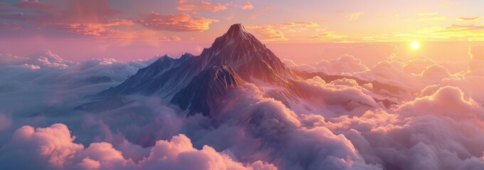 Majestic Mountain Peak at Sunset