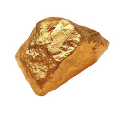 Wall Mural - A single piece of gold bullion on transparent background