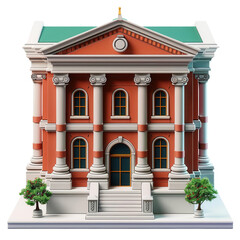 Wall Mural - A bank building icon on transparent background