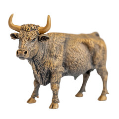 Wall Mural - A bull figurine on transparent background