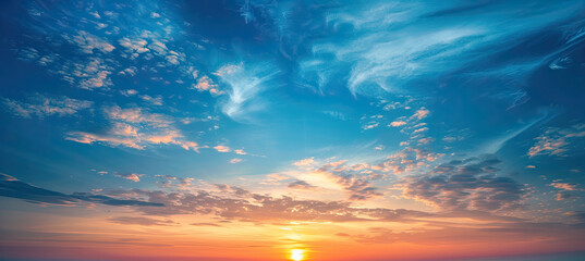 Wall Mural - Beautiful Dramatic Scenic Sky Background After Sunset, Vibrant Twilight Colors, Stunning Evening Sky, Rich Sunset Hues, Dramatic Cloud Patterns, Post-Sunset Glow, Colorful Dusk Sky, Serene Twilight