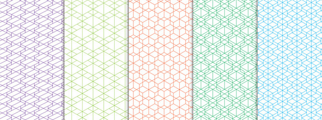 Aufkleber - Seamless patterns set. Geometric background. Vector illustration.
