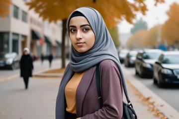 woman walking in the city