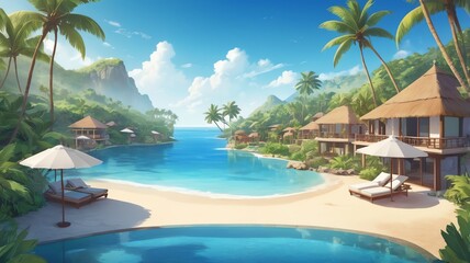 Wall Mural - luxury resort background art design backdrop copy space