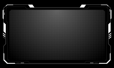 Poster - hud frames white grey user interface elements design modern technology futuristic control panel scre