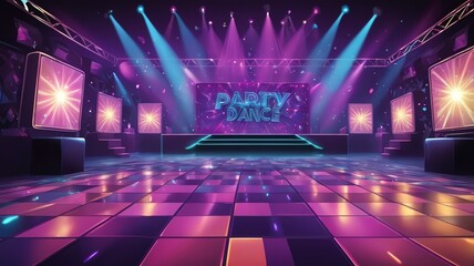 Wall Mural - party dance floor background art design backdrop copy space