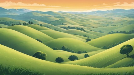 Sticker - rolling hills background art design backdrop copy space