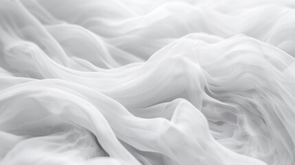Poster - Gentle, flowing white textures create a serene and tranquil atmosphere