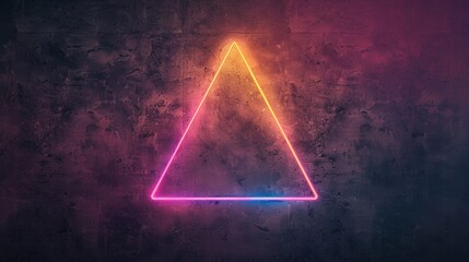 Poster - A neon triangle glows brightly against a textured wall, creating an engaging abstract effect