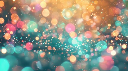 Poster - Colorful bokeh lights dance, creating a captivating ambiance in a vibrant urban setting at night