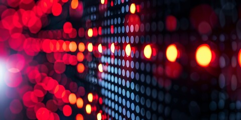 Poster - A dynamic and futuristic image with red bokeh lights against a black backdrop, exuding a modern and sleek aesthetic