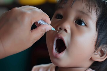 Administering oral polio virus vaccine to toddlers