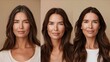 © VISUAL BACKGROUND - A woman's face is shown in three different poses