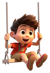 Poster - PNG Swing cartoon toy transparent background.