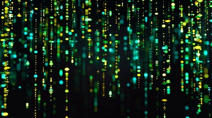 Poster - Vibrant colors of abstract glowing light streaks on a dark background create futuristic digital art