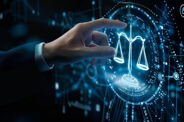 Poster - Digital Justice The Significant Intersection of Law and CuttingEdge Technology in Todays Society. Exploring how advancements are reshaping the legal landscape and client experiences