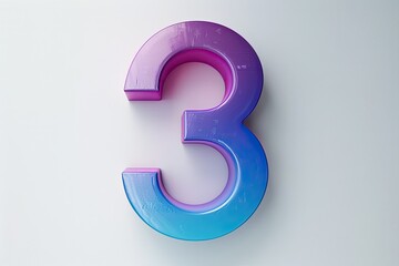 a purple and blue number 0 on a white background