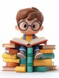 © Sarawut - Cute kids reading book white background back to school 3D animation high resolution