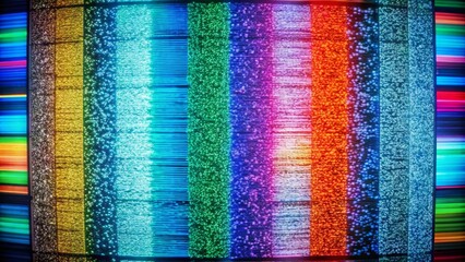Poster - Abstract background with vertical lines of color, representing data, technology, and digital noise.
