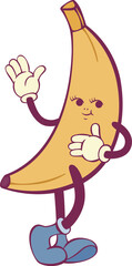 Aufkleber - Banana retro groovy mascot cartoon character
