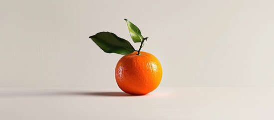 Poster - Portfolio includes an alternate perspective of a fresh mandarin on a white background featuring ample copy space image