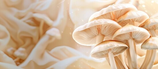 Aufkleber - Macro image of Sajor caju Mushroom with abstract background and copy space image