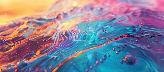 Poster - Colorful liquid surface with copy space image