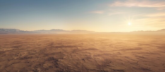 Poster - A barren desert landscape with a vast empty expanse ideal for a copy space image