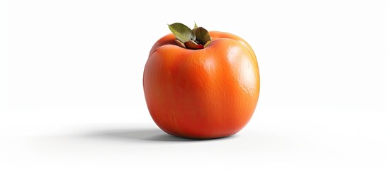 Poster - Isolated persimmon fruit on a white background with a clipping path for copy space image