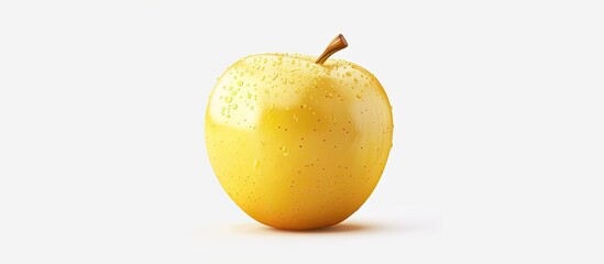 Poster - Vivid yellow apple isolated on a white background with a clipping path image available. . image with copy space