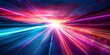 © liang - Dynamic Spectrum: A Vivid Convergence of Colorful, Energetic Lightning Bolts on the Horizon, an AI-Generated Visual Symphony.