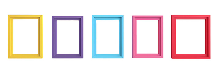 Decorative bright multi colour picture frames, cut out