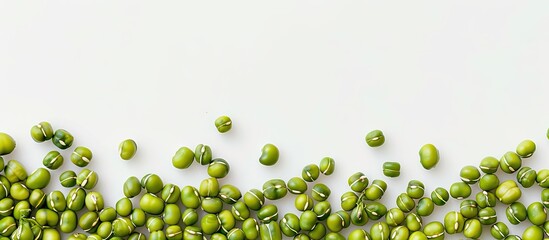 Poster - Mung beans displayed on a white backdrop with copy space image