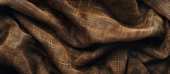 Aufkleber - Natural textured brown linen fabric perfect for backgrounds with copy space image