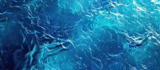 Poster - A vibrant blue pool water with a textured appearance offering a clear copy space image