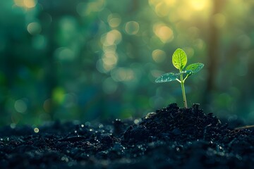 New Life Sprout Emerging From Soil