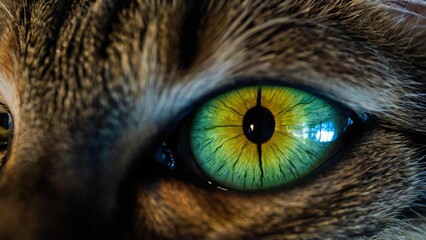 Wall Mural - close up of a cat eye