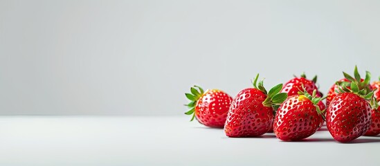 Aufkleber - Ripe strawberries displayed in a copy space image